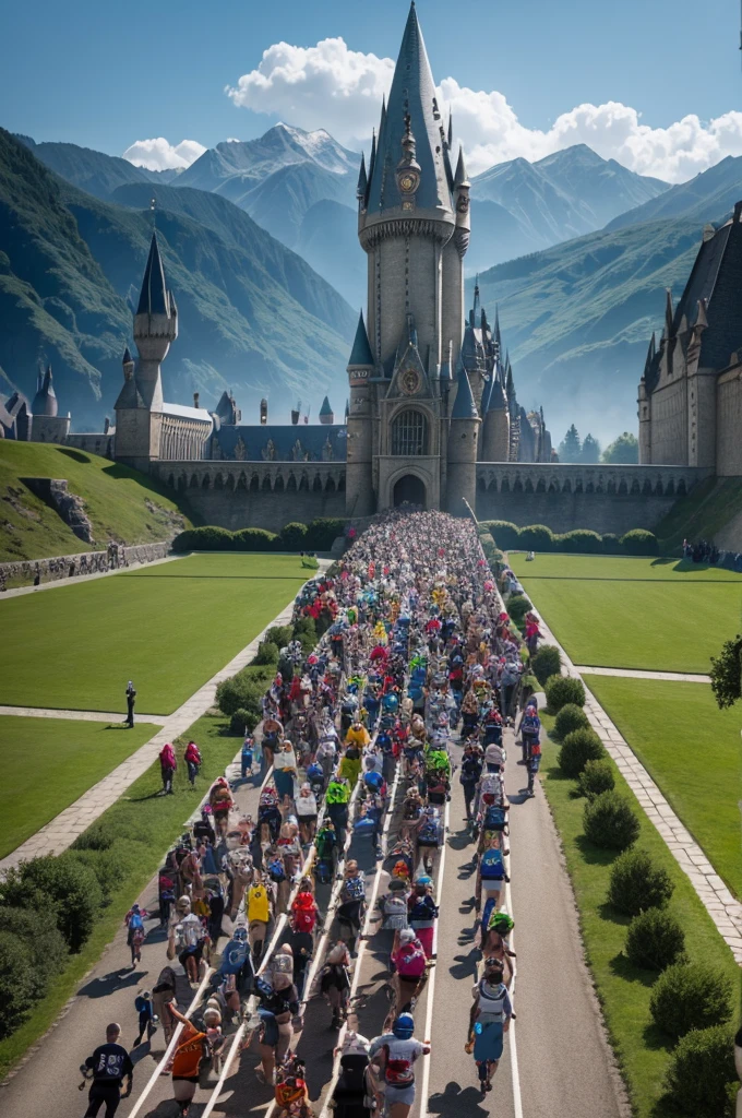 A crazy race at Hogwarts