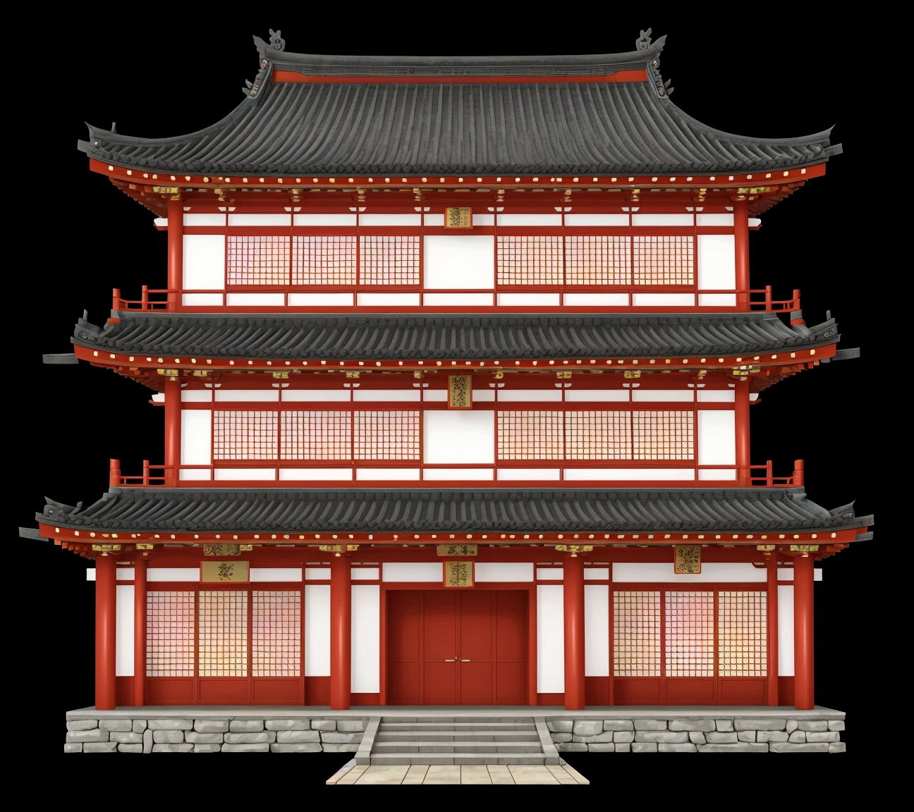 a cartoon illustration of a chinese building with a door and windows, japanese temple, zen temple background, japanese house, ancient japanese architecture, an extremely detailed building, european japanese buildings, chinese building, background depicting a temple, digital painting of a pagoda, japanese architecture, temple background, japanese temples, a temple, chinese temple, chinese palace, korean traditional palace, buddhist temple