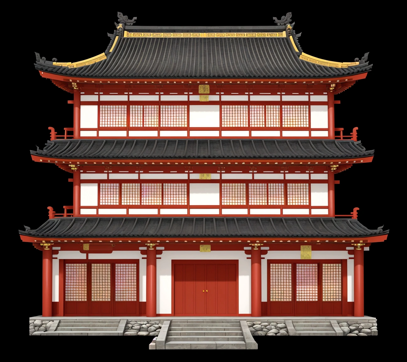 a cartoon illustration of a chinese building with a door and windows, japanese temple, zen temple background, japanese house, ancient japanese architecture, an extremely detailed building, european japanese buildings, chinese building, background depicting a temple, digital painting of a pagoda, japanese architecture, temple background, japanese temples, a temple, chinese temple, chinese palace, korean traditional palace, buddhist temple