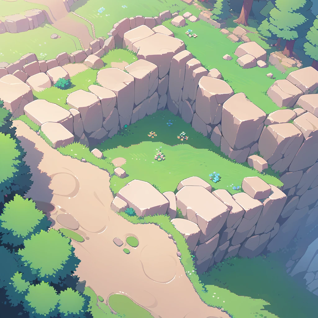 retro video game style,pixelated, vibrant colors,8-bit characters,sharp lines,detailed shading,classic gaming vibe,nostalgic atmosphere,classic arcade games,masterpiece:1.2,ultra-detailed,illustration style, 2d texture, stone texture, 4 k seamless mud texture, video game texture, dirt texture, tileset, game tiles, grass, trees, rock texture, detailed trees, topdown view, game texture, game art, tileable texture, very detailed cliff texture, top down view, 3/4th perspective