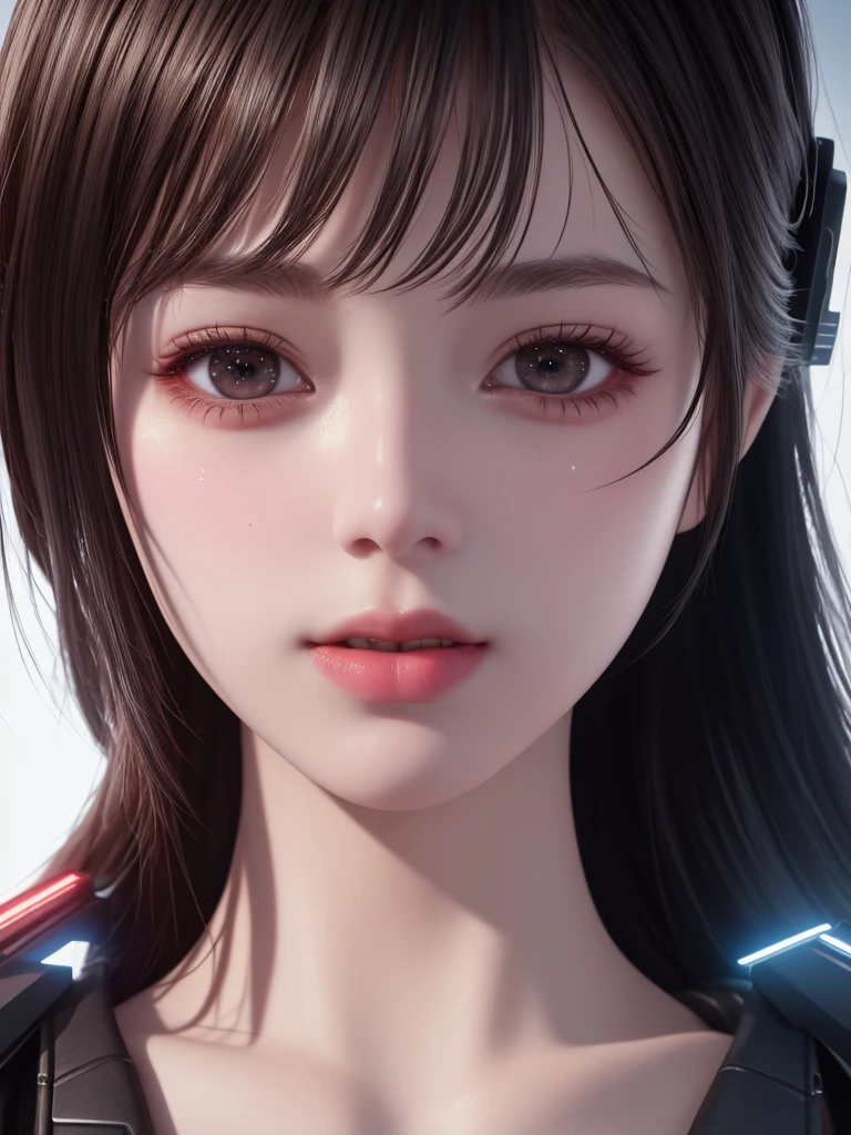 best quality, masterpiece, high resolution, 1 Girl, front, Pretty Face, technology, Cyberpunk, Practical, Edge lighting, Two-color lighting, (High Detail Skin: 1.2), 8K UHD, Digital SLR Camera, Soft Light, high quality, Volumetric Light, photo, high resolution, 4K, 8K, Background blur,