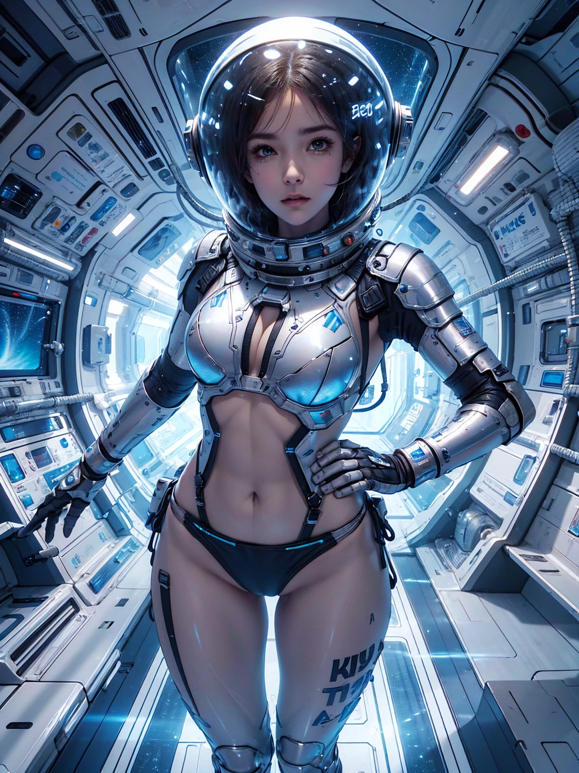 Girl in spacesuit, Completely expose the abdomen, Bare waist,Cowboy Shoots the Ball, In outer space, Desolate alien cold planet, Scrub,Transparent space helmet,Transparent full face helmet ,((Bikini Top)),((Metal Bikini Armor)), Sexy belly exposed, full metal armor, Exposed abdomen and waist, Open the abdomen, The abdomen is completely exposed, Cowboy Shoots the Ball, Practical, photoPractical, high quality, 8K, Extremely detailed, masterpiece, Dynamic poses, Dramatic Lighting, Movie, Science Fiction, Futuristic, Vibrant colors