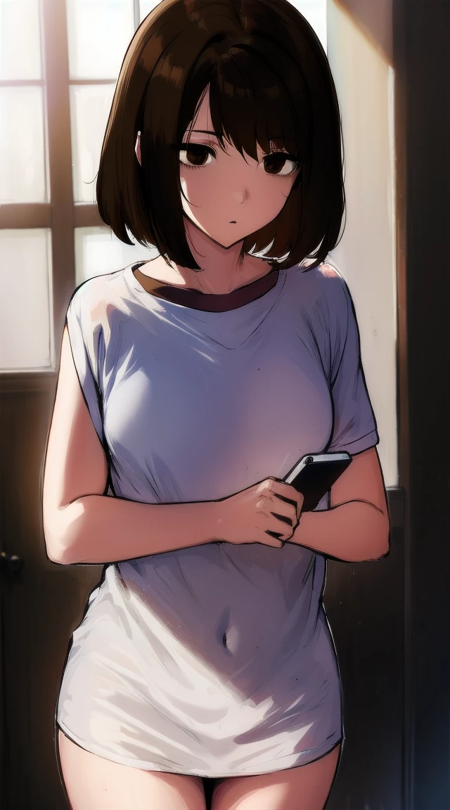 1girl,((black hair))
BREAK (( pokemongloria, (brown eyes:1.5), brown hair, medium hair, (small breasts:1.2), ,:1))
BREAK ((blank eyes, mind control,StSPendulum,phone in corner:1.4))
BREAK indoors,
BREAK looking at viewer,
BREAK (masterpiece:1.2), best quality, high resolution, unity 8k wallpaper, (illustration:0.8), (beautiful detailed eyes:1.6), extremely detailed face, perfect lighting, extremely detailed CG, (perfect hands, perfect anatomy),