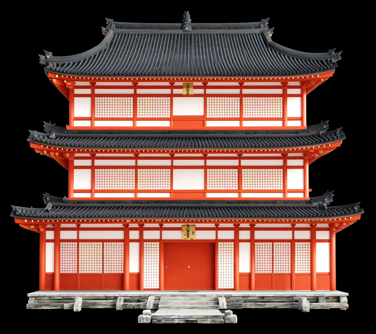 a close up of a red building with a black roof, ancient japanese architecture, japanese architecture, japanese temple, european japanese buildings, japanese house, japanese temples, digital painting of a pagoda, japonisme 3 d 8 k ultra detailed, zen temple background, an extremely detailed building, chinese building, pagoda, japanese heritage, feudal japanese setting, traditional japanese