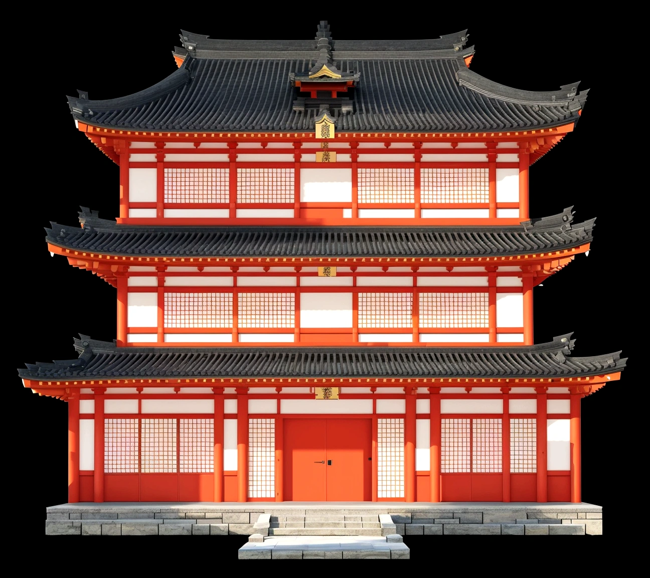a close up of a red building with a black roof, ancient japanese architecture, japanese architecture, japanese temple, european japanese buildings, japanese house, japanese temples, digital painting of a pagoda, japonisme 3 d 8 k ultra detailed, zen temple background, an extremely detailed building, chinese building, pagoda, japanese heritage, feudal japanese setting, traditional japanese