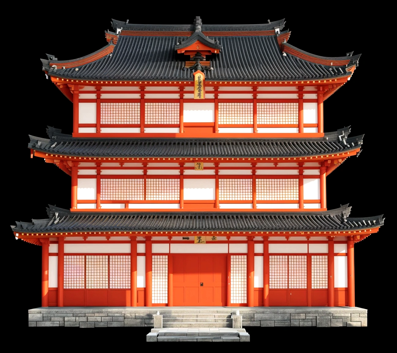 a close up of a red building with a black roof, ancient japanese architecture, japanese architecture, japanese temple, european japanese buildings, japanese house, japanese temples, digital painting of a pagoda, japonisme 3 d 8 k ultra detailed, zen temple background, an extremely detailed building, chinese building, pagoda, japanese heritage, feudal japanese setting, traditional japanese