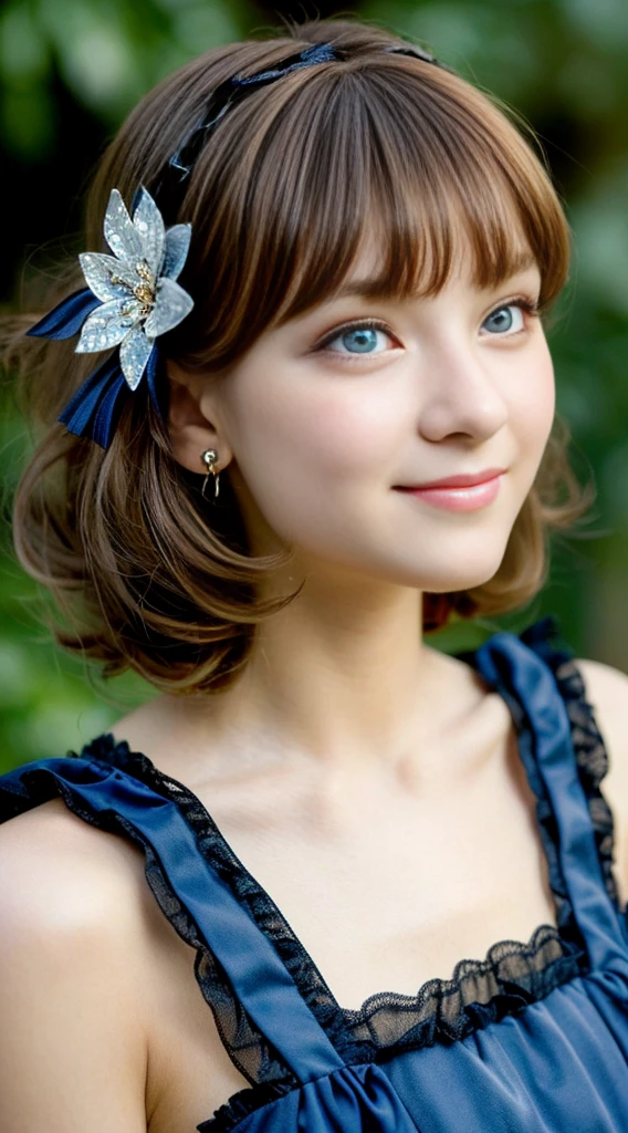 kawaii petit  childish innocent ankle-biter 1girl 8yo, star-shaped pupils small_star symbol in the pupils and iris, ((skindantation)) ((flat chest)) +++, extremely detailed character, (an extremely delicate and beautiful), solo focus, straight-on, dramatic angle, depthoffield, (expressionless languorous cute, beautiful detailed eyes lower eyelashes eyelashes, intricate:1.3 ((Gothic Lolita)) ((Frilled)) dress,skirt, Headdress, bowknot, (((hair ornament))), hair flower, eyeliner skindantation black fishnet_pantyhose, garter straps, Lace, cross-laced footwear, frilled blouse ribbon-trimmed sleeves), bloomers [background(building architecture, stained glass ((gothic architecture)) church, (castle), [fantasy])] stained glass candlestick chain iron prison, St. Peter's Basilica, vachican, portrait , +++ 
blue eyes, 
deep amber hair, 
short hair , 
twin ponytails, 
streaked hair , 
blunt bangs, 
sideburns , 
kind smile, 
nose blush , 
head_tilt standing  
+++, +++ extremely quality extremely detailed deep-silky-healthy-lackwarm-foundational-soft-skin high resolution, contrapposto glow shine like opal magnificent photo realistic ray trace depth of field hiqcgbody ++ Faint lips,UC:realistic, cinematic lighting cinematic angle Girl at the front dynamic pose