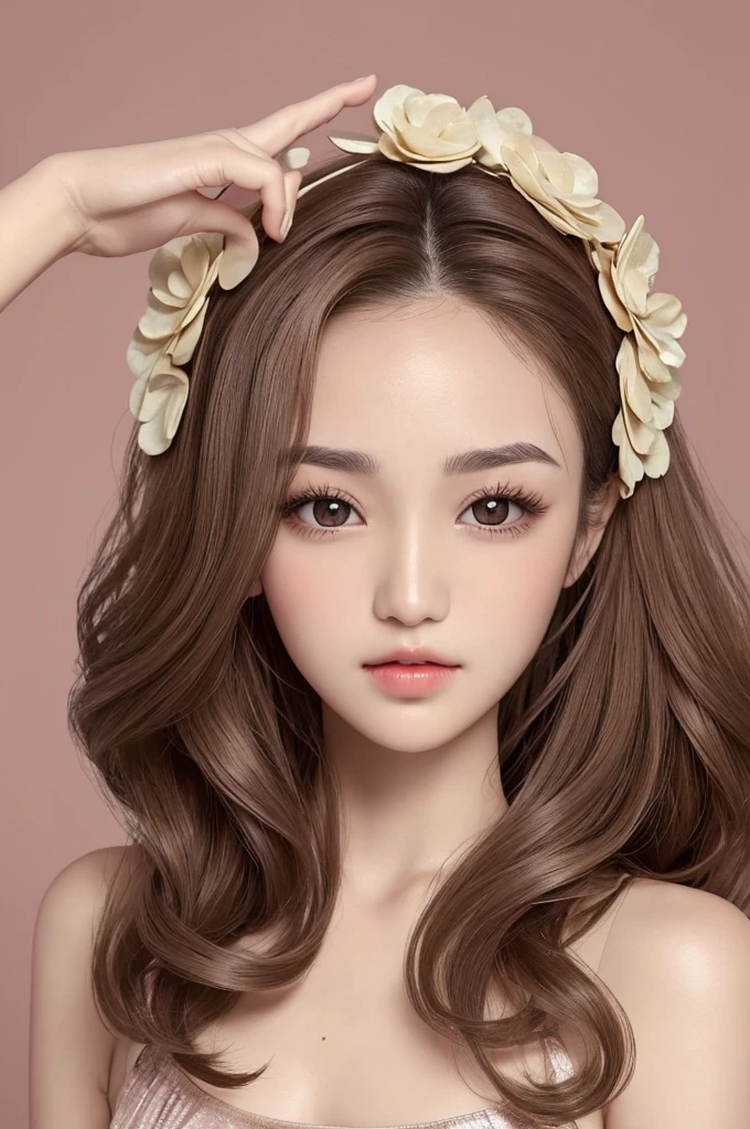 B Photo 14 years, circular almond eyes average size brown, very thin complexion, small round lips , voluminous and fleshy, too curly hair , nose with a downward tip and a slightly wide forehead,totally straight eyebrows