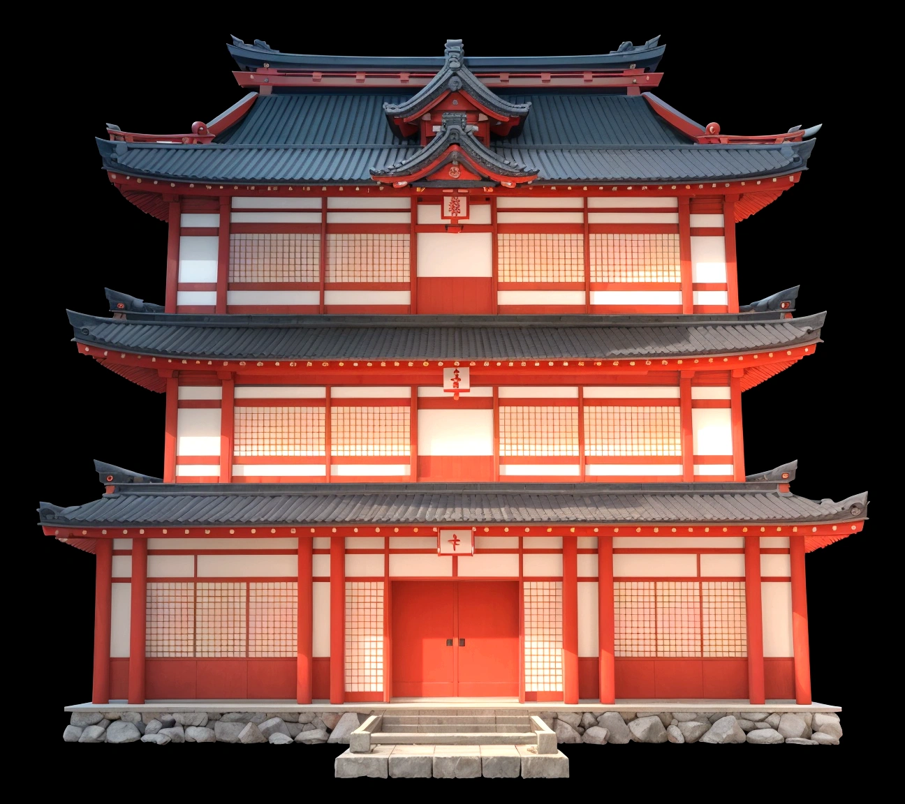 a close up of a red building with a black roof, ancient japanese architecture, japanese architecture, japanese temple, european japanese buildings, japanese house, japanese temples, digital painting of a pagoda, japonisme 3 d 8 k ultra detailed, zen temple background, an extremely detailed building, chinese building, pagoda, japanese heritage, feudal japanese setting, traditional japanese