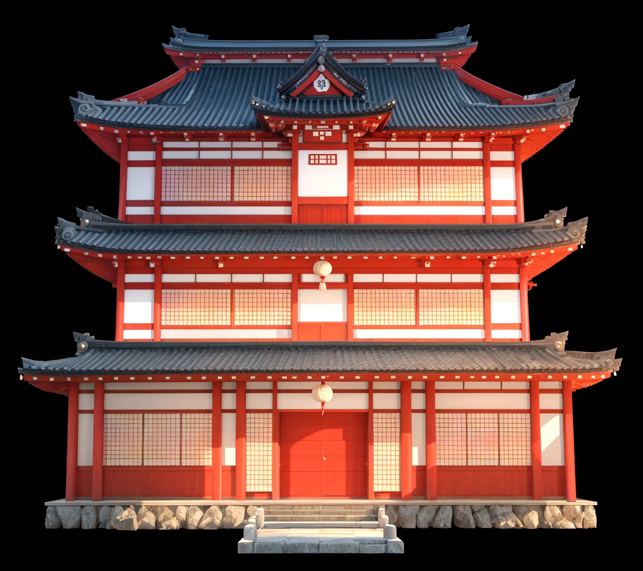 a close up of a red building with a black roof, ancient japanese architecture, japanese architecture, japanese temple, european japanese buildings, japanese house, japanese temples, digital painting of a pagoda, japonisme 3 d 8 k ultra detailed, zen temple background, an extremely detailed building, chinese building, pagoda, japanese heritage, feudal japanese setting, traditional japanese