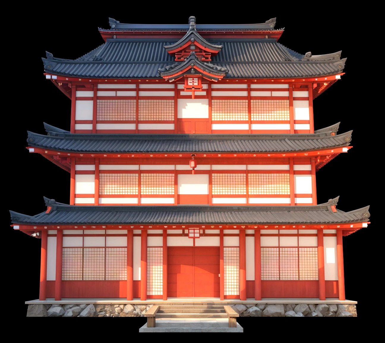 a close up of a red building with a black roof, ancient japanese architecture, japanese architecture, japanese temple, european japanese buildings, japanese house, japanese temples, digital painting of a pagoda, japonisme 3 d 8 k ultra detailed, zen temple background, an extremely detailed building, chinese building, pagoda, japanese heritage, feudal japanese setting, traditional japanese