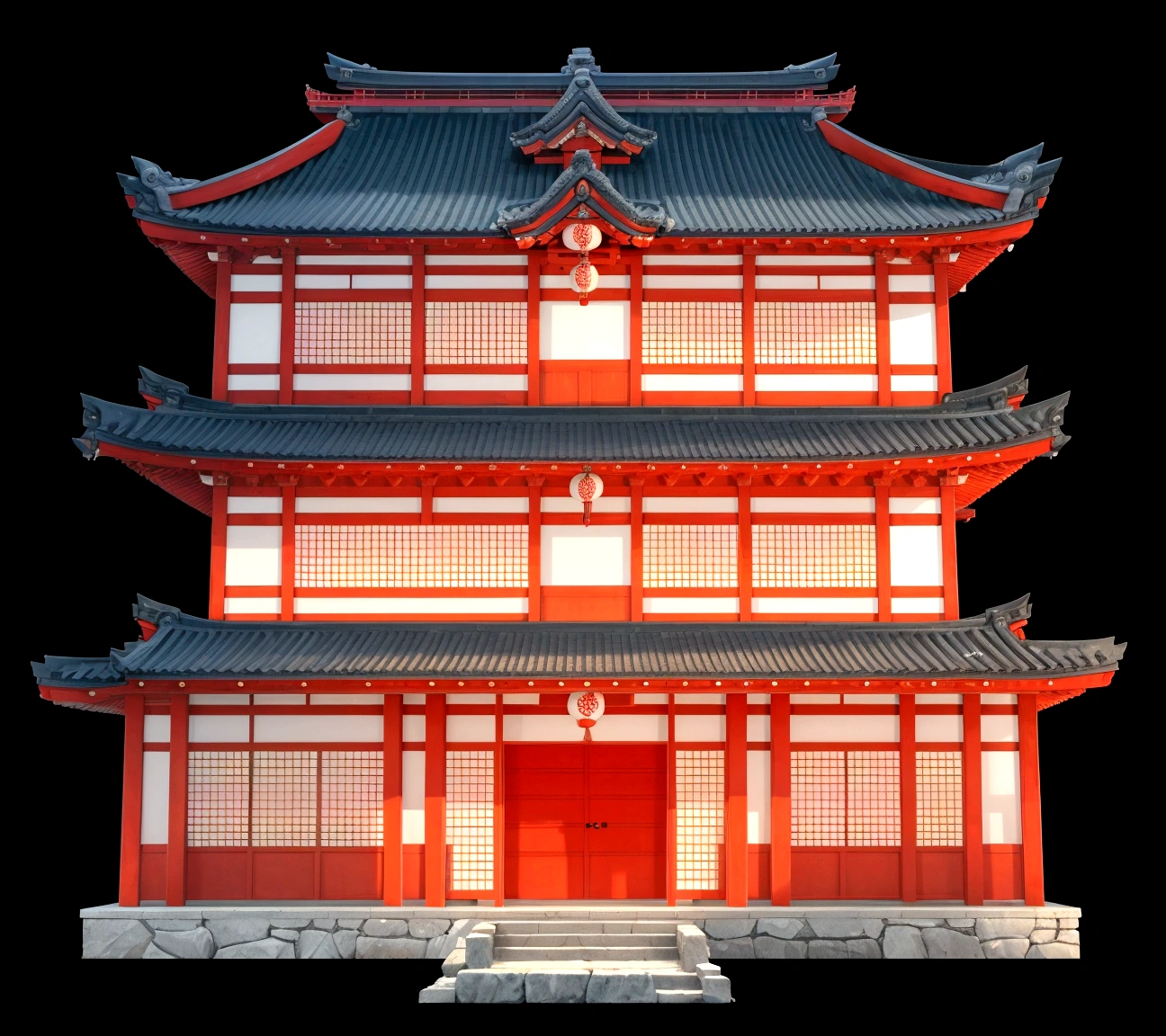 a close up of a red building with a black roof, ancient japanese architecture, japanese architecture, japanese temple, european japanese buildings, japanese house, japanese temples, digital painting of a pagoda, japonisme 3 d 8 k ultra detailed, zen temple background, an extremely detailed building, chinese building, pagoda, japanese heritage, feudal japanese setting, traditional japanese