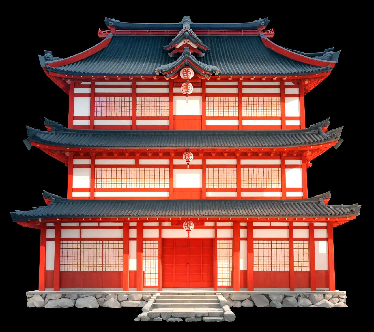 a close up of a red building with a black roof, ancient japanese architecture, japanese architecture, japanese temple, european japanese buildings, japanese house, japanese temples, digital painting of a pagoda, japonisme 3 d 8 k ultra detailed, zen temple background, an extremely detailed building, chinese building, pagoda, japanese heritage, feudal japanese setting, traditional japanese