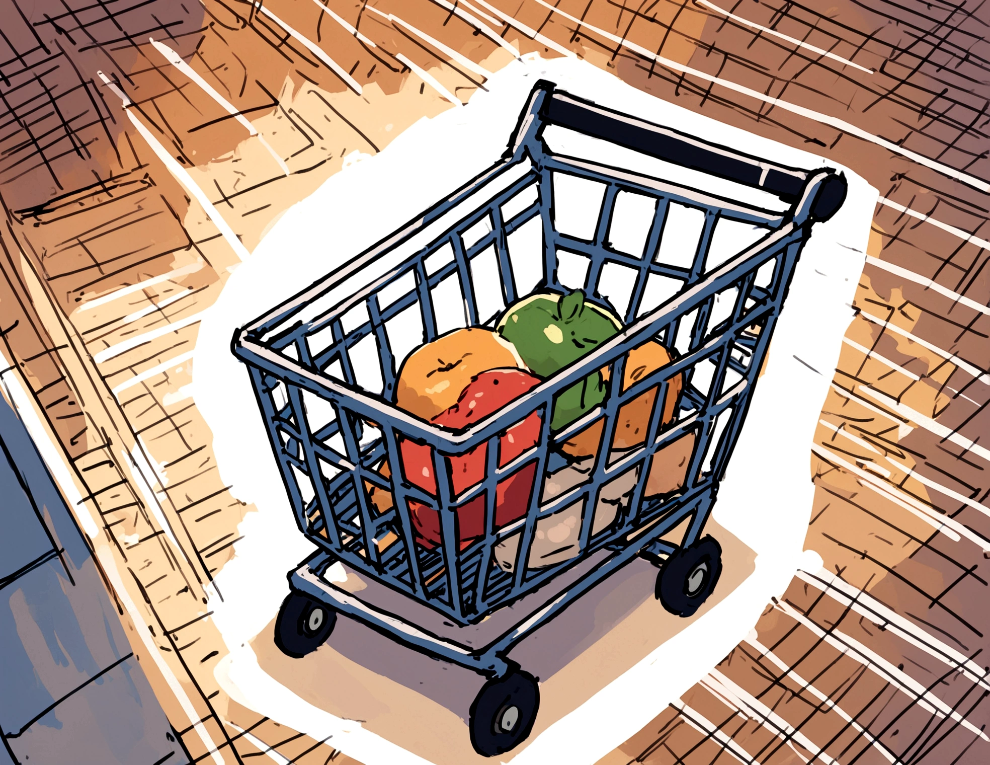 2D icon of a shopping cart