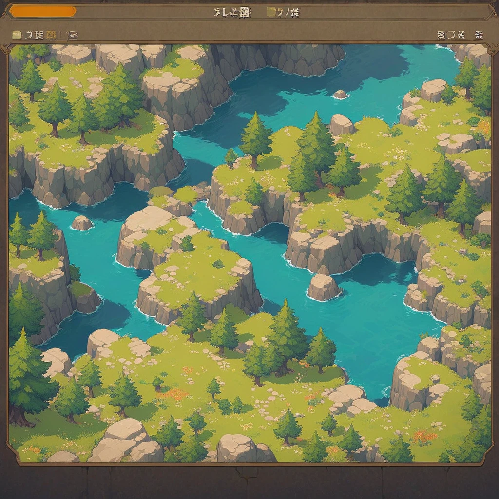 retro video game style,pixelated, vibrant pastel colors,8-bit characters,blocky shapes,sharp lines,detailed shading,classic gaming vibe,nostalgic atmosphere,classic arcade games,masterpiece:1.2,ultra-detailed,illustration style, 2d texture, stone texture, 4 k seamless mud texture, video game texture, dirt texture, tileset, game tiles, grass, trees, rock texture, detailed trees, topdown view, game texture, game art, tileable texture, very detailed cliff texture, intricate stones, top down view, 3/4th perspective