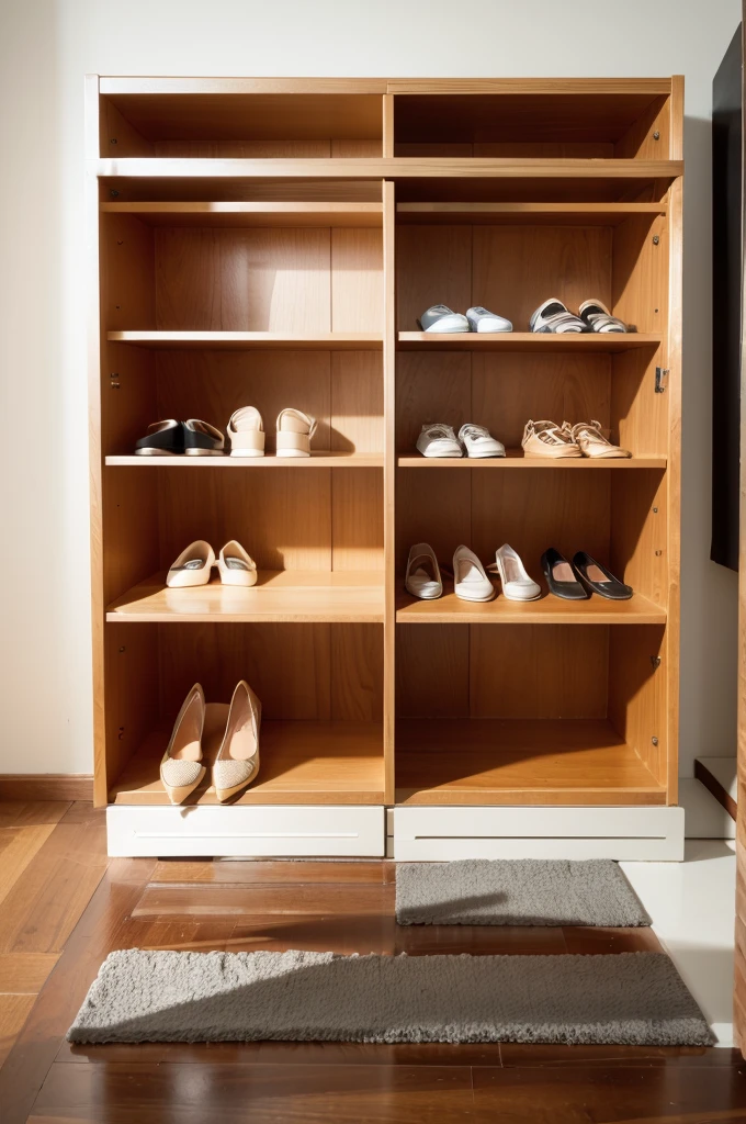 Give me a shoe cabinet made with melamine and that is very real and that does not have shoes, the furniture that does not have objects in the furniture, only this is the furniture that does not have objects, the shoe cabinet