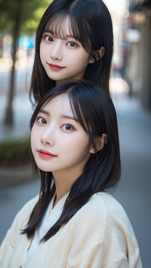 randome pose、(top-quality,masterpiece:1.3,超A high resolution,),(Ultra-detail,Caustics),(Photorealsitic:1.4,RAW shooting,)Ultra-realistic capture,A highly detailed,High resolution 16K human skin closeup、 Skin texture is natural、、The skin looks healthy with an even tone、 Use natural light and color,1 girl,japanes,22year old,kawaii,Black Hair、Middle hair,,smil,,(depth of fields、chromatic abberation、、Wide range of lighting、Natural Shading、)、Cloudy、morning