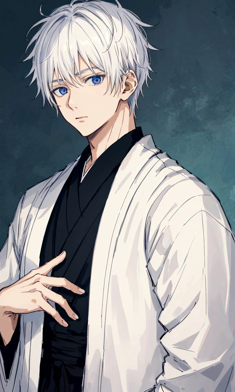 (masterpiece), best quality, expressive eyes, perfect face, gojou satoru, satoru gojo, white hair,