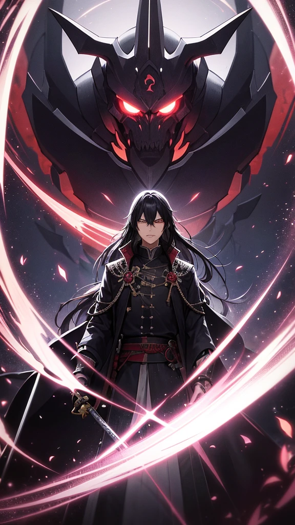**name:** Kurogami
**Description:**
Kurogami is an imposing and mysterious swordsman, Known for his legendary swordsmanship and half-human nature, half demon. His deep, intense eyes reflect both the fury of his demonic heritage and the compassion of his humanity.. His night-black hair is adorned with red highlights that shine in moments of combat..
**tenue:**
He wears traditional samurai armor, but with subtle demonic details, like sinuous patterns and shadowy colors that reflect your duality. The sword he carries is an ancient katana with a blade as black as ebony., pulsating with a contained demonic energy.
**Personalidade:**
Kurogami is calm and reserved most of the time, preferring the solitude of mountains and forests. However, when faced with injustice or threat to the innocent, his demonic fury emerges, transforming him into a ruthless and feared warrior.
**history:**
Born from the forbidden union between a human samurai and a demonic goddess, Kurogami was rejected by both societies. He trained tirelessly in the sword arts to find his place in the world, Seeking redemption through protecting those who cannot defend themselves. Your journey takes you to face dark creatures and other legendary swordsmen, as he struggles to reconcile his divided heritage and discover the true meaning of his existence.