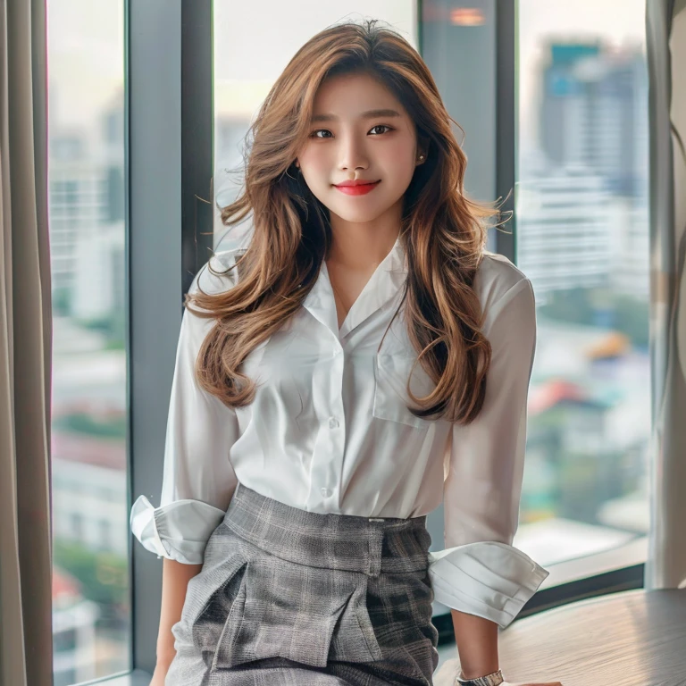 หญิงอาราฟเฟ่Wear a white shirt.กระโปรงลายสก็อตโพสท่าถ่ายรูป, Good quality white shirt, Wear a white shirt., Heonhwa Cho, korean woman, Sakimi-chan, gorgeous young korean woman, beautiful south korean woman, Wear a white on-up shirt., wearing a white shirt, Jae Yeon Nam, Nod, beautiful young korean woman, Korean girl