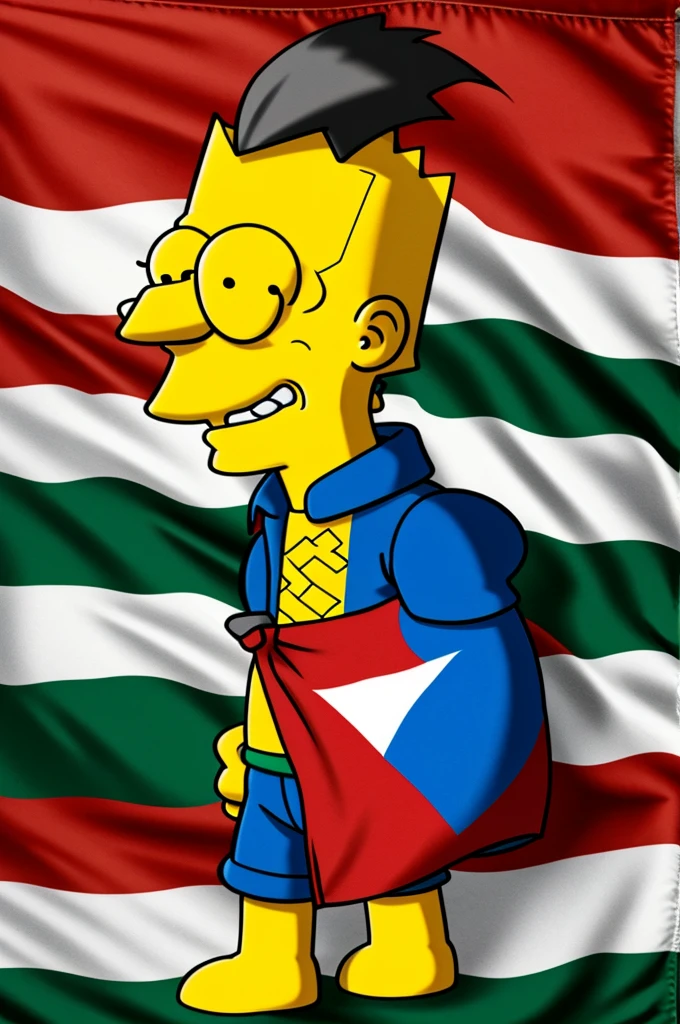 Bart Simpson with a flag of Mexico