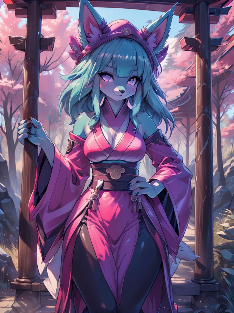 Miku Hatsune x vixen high definition good anatomy add_detail:1, blue fur,kitsune ears, tribal tattoo add_detail:1, cute girl add_detail:1, feudal priestess clothing add_detail:1, japanese shrine landscape add_detail:1, japanese shrine costume add_detail:1, add_detail:1, fullbody  descalza add_detail, highly detailed face, deep aqua iris add_detail:1 lighting eyes add_detail:3, wolf claws, sharp fangs add_detail:1, wild slut add_detail:1, aura of resplendent light add_detail:3,  sakuras landscape add_detail:1