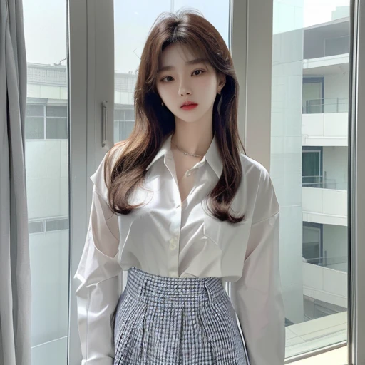 หญิงอาราฟเฟ่Wear a white shirt.กระโปรงลายสก็อตโพสท่าถ่ายรูป, Good quality white shirt, Wear a white shirt., Heonhwa Cho, korean woman, Sakimi-chan, gorgeous young korean woman, beautiful south korean woman, Wear a white button-up shirt., wearing a white shirt, Jae Yeon Nam, Nod, beautiful young korean woman, Korean girl