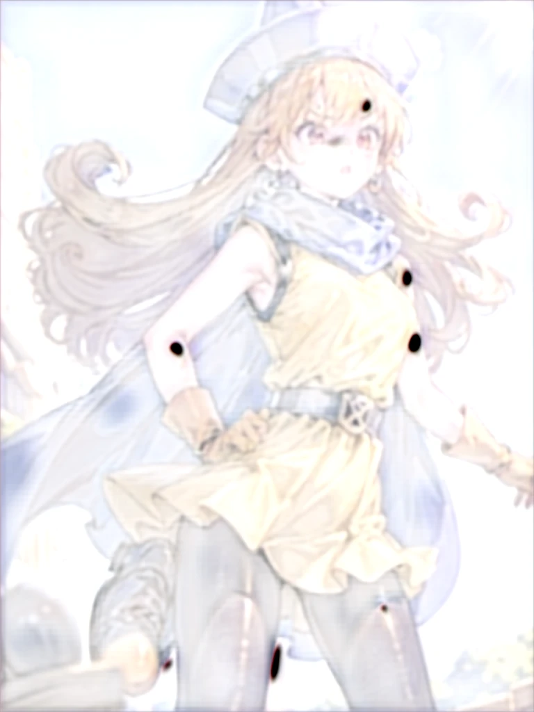 1girl,独奏,DQ4-ALENA,black pantyhose,blue cape,blue headwear,boots,curly hair,earrings,long hair,Orange gloves,orange hair,red eyes,sleeveless,yellow dress,yellow skirt,dynamic pose,small breasts,(shiny,shiny dress:1.1)jumping,v-shaped eyebrows,fine weather, (masterpiece), (best quality), (ultra-detailed), intricate detail,, (masterpiece), (best quality), (ultra-detailed), intricate detail,Big Tits、nsfw