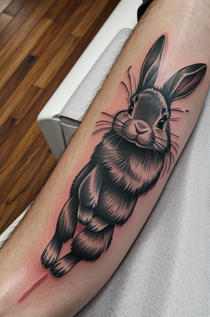 Rabbit Paw Chrome Tattoo