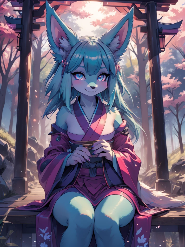 Miku Hatsune x vixen high definition good anatomy add_detail:1, blue fur,kitsune ears, tribal tattoo add_detail:1, cute girl add_detail:1, feudal priestess clothing add_detail:1, japanese shrine landscape add_detail:1, japanese shrine costume add_detail:1, add_detail:1, fullbody  descalza add_detail, highly detailed face, deep aqua iris add_detail:1 lighting eyes add_detail:3, wolf claws, sharp fangs add_detail:1, wild slut add_detail:1, aura of resplendent light add_detail:3,  sakuras landscape add_detail:1, fluffly lond tail add_detail:1