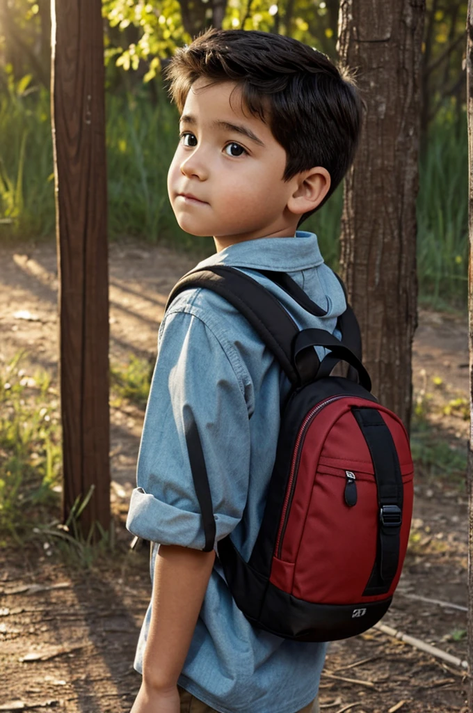 The boy Rossel from the movie Up with a rapi backpack