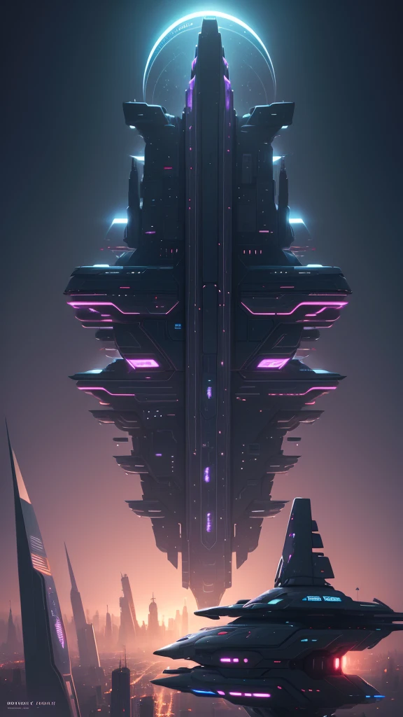 futuristic city night, 24th century, spaceship, space colony, futuristic society, best qualityer ,tabletop, illustration, extremely delicate and beautiful, extremely detaild ,nffsw ,unity ,8 k wallpaper,