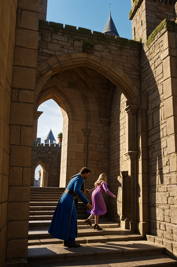 Princess stopped a thief in the castle