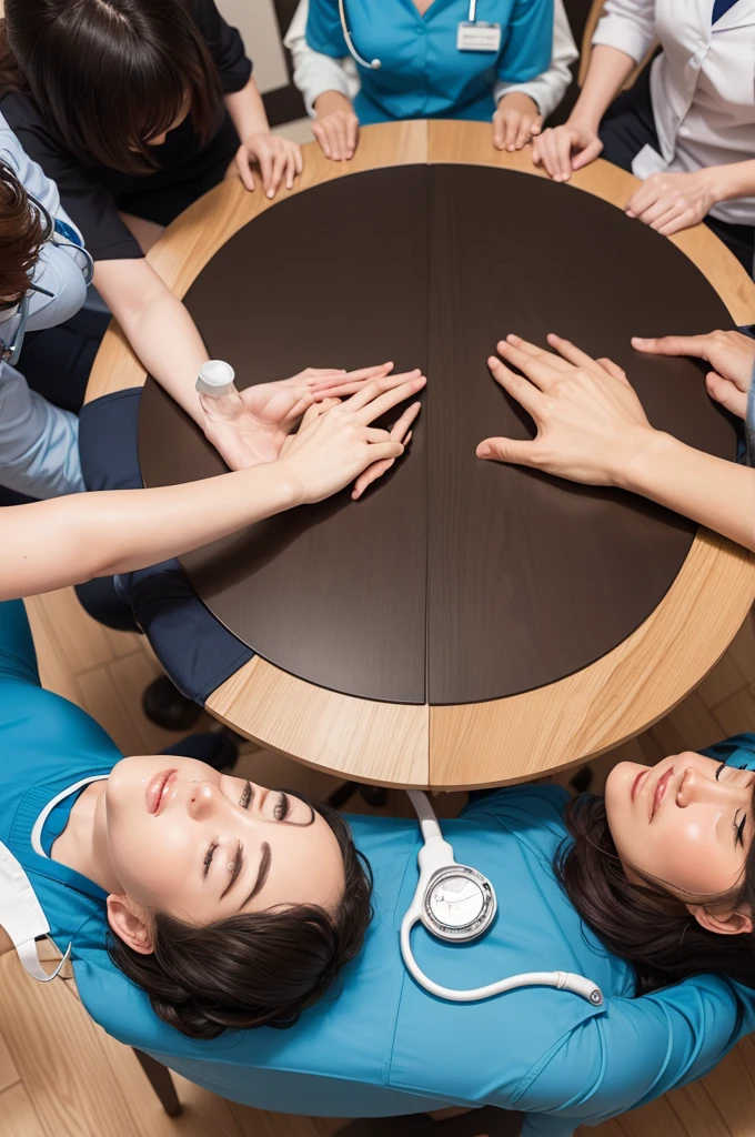 Create a conversation circle image of healthcare professionals