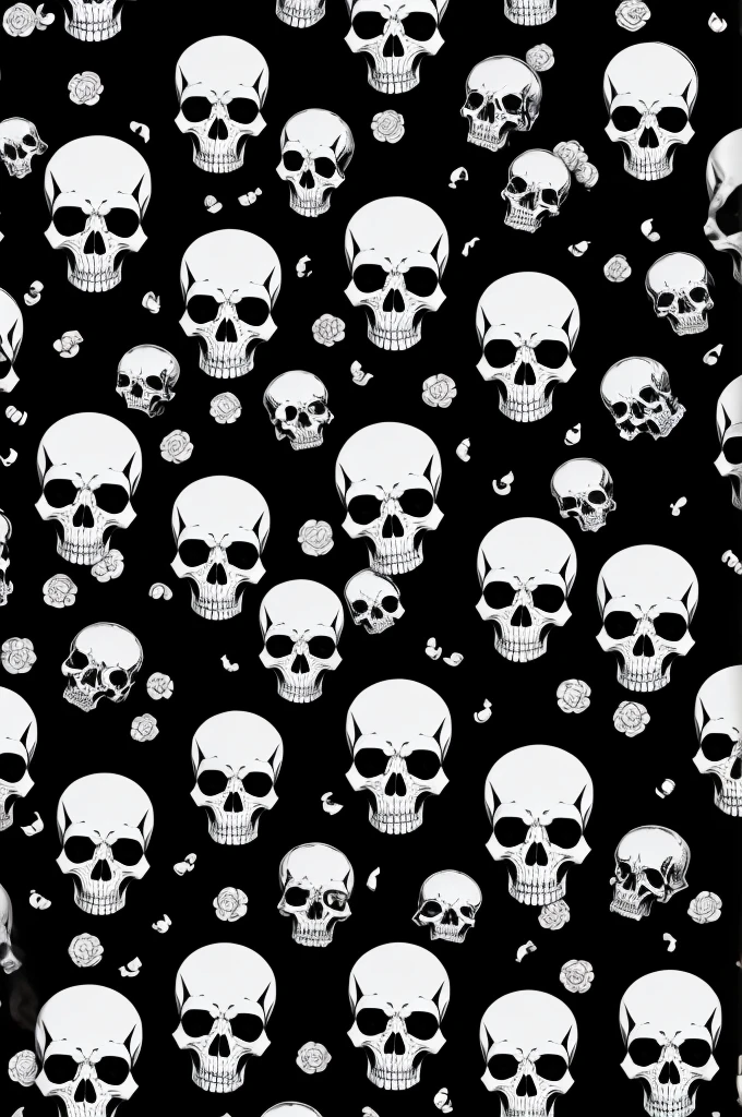 Aestetic black and white skulls for wallpaper