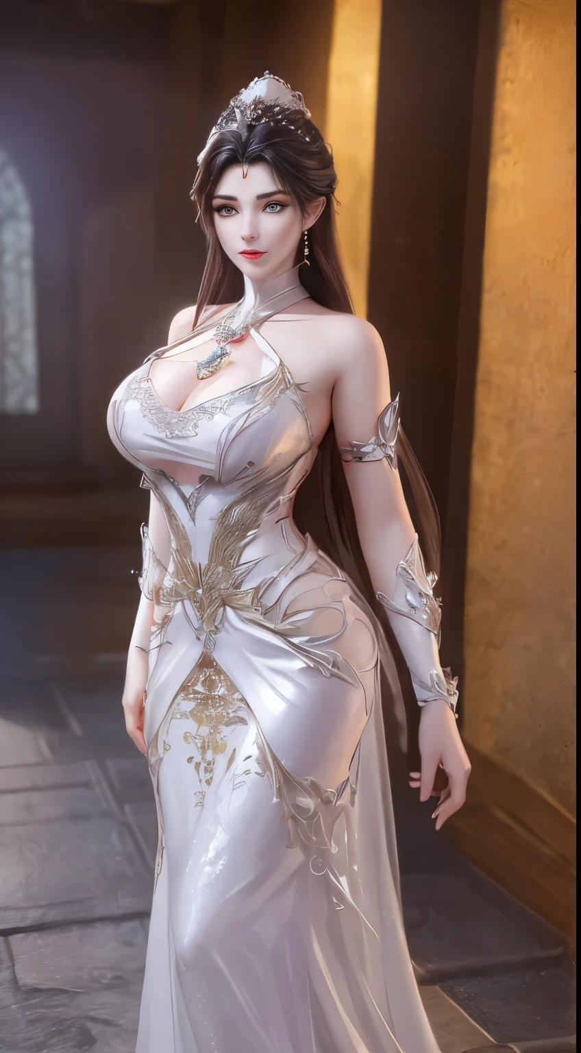 ultra realistic 8k cg, flawless, clean, masterpiece, professional artwork, famous artwork, cinematic lighting, cinematic bloom, perfect face, beautiful face, fantasy, dreamlike, unreal engine 5, science fiction, lace, lace trim, lace-trimmed legwear, luxury, jewelry, diamond, gold, pearl, gem, sapphire, ruby, emerald, intricate detail, delicate pattern, charming, alluring, seductive, erotic, enchanting, hair ornament, necklace, earrings, bracelet, armlet,halo,autumn.
((,1girl, pov,best quality,)) ,((((,1girl, solo, huge fake breasts:1.5, goddess dress, half body, looking at viewer, standing))))