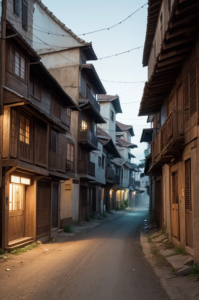 The village street was strangely deserted that night.. There was no sound of crickets or dogs barking..