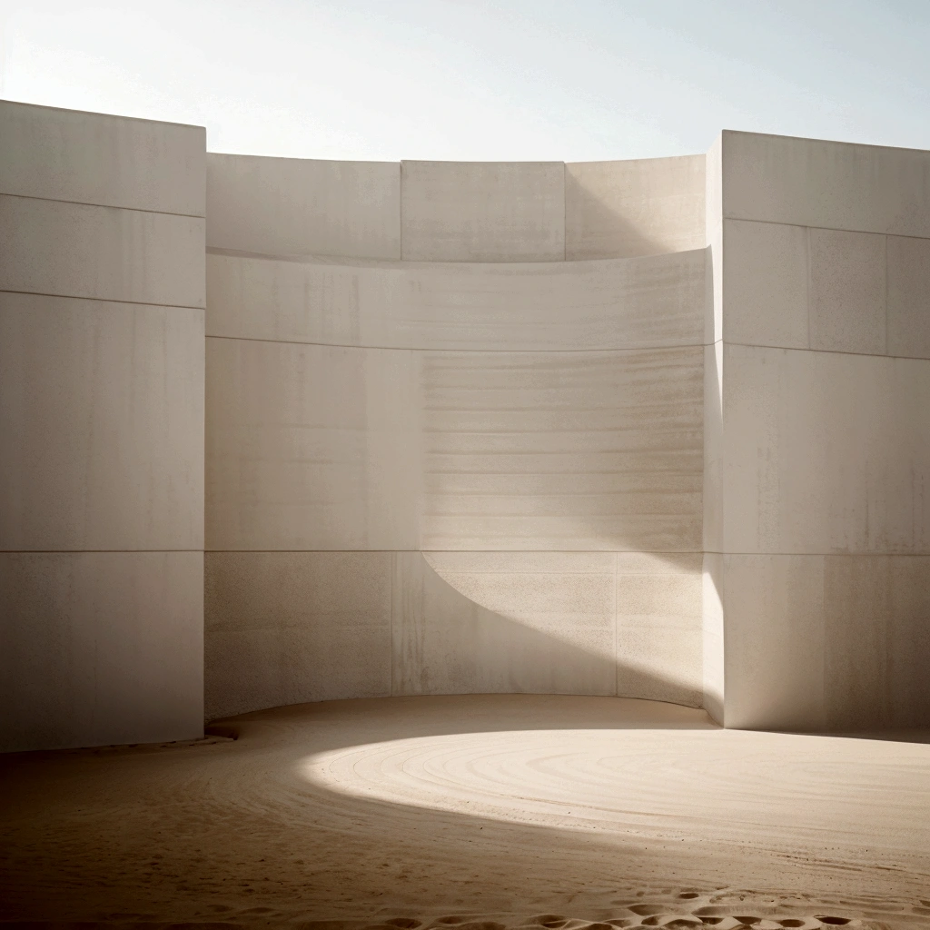minimalist, photography, minimal detail, prominent silhouette, neutral setting, panoramic view, spiral composition, rich blacks, clean lines, landscape photography, 40mm, minimalism, hyperrealistic style, silhouette focus, high noon, intense, midday, bright lighting, pastel color