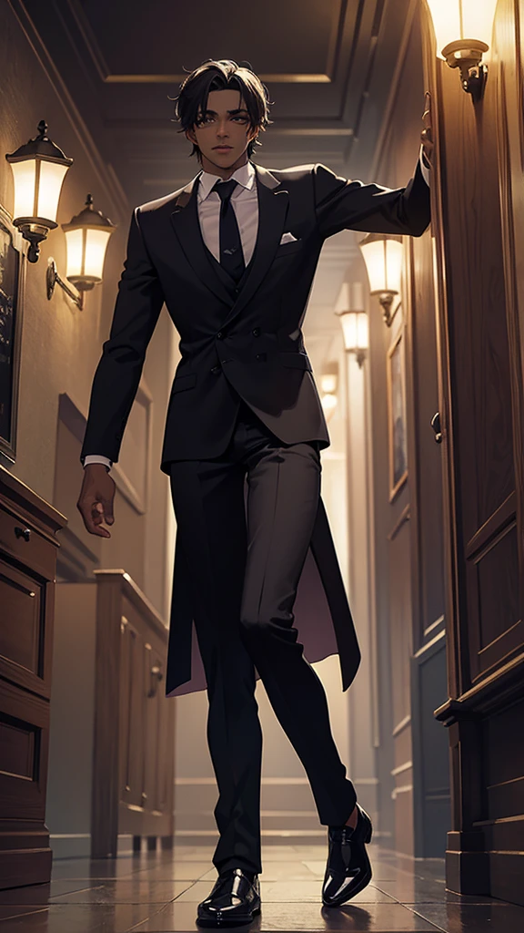 Dark man in an orific atmosphere