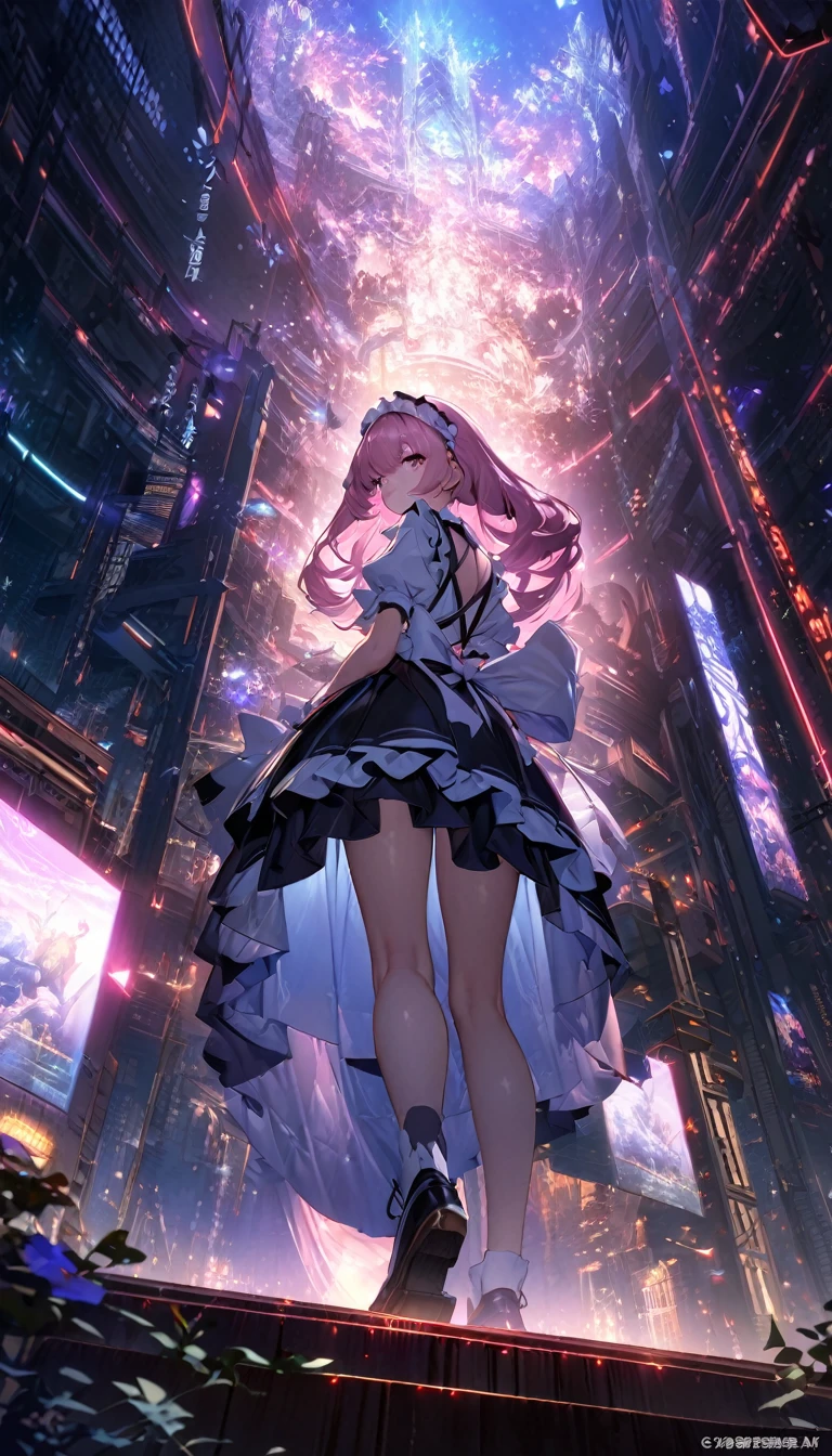 water着少女，Long Hair，純whiteの背景，Depth of written boundary，Low angle view，Calf Level View，Overclocked Renderer，Cinema Lighting，Ultra-fine，Very detailed，complicated，Cinematic Perspective，CG Art，,(Best image quality),(Hair is pink、Drill Twin、Maid clothes）,(Master&#39;s Work),(Super detailed),(詳細なeyeの描写:1.0),(Lens flare:1.0),(Movie Posters:1.0),(Tarot Border:1.0),Portraitureは中央に配置されます,(close:1.0),(nagative space:0.8),(Negative space:1.6),(alone),(colorfulに浮かぶ {Wind|Water magic|ink|crystallizations|ice|fire|inflammation|lightning|web|rock|sand|particle|光のfire花|Blood}:1.0),(colorfulなものが多い {Soap bubble|cloud|Thorn|spike|Grapevine|current|spiral|barely|wing|Tattoo|Cube|octahedron}:1.0),(floating {red|green|green|Aqua|purple|yellow|black|white|gray|Pink|orange|lime} {ribbon|Fater|particle|blade|water滴|Snow Flower|soft ball}:1.0),({crystallization|ice|fire|inflammation|Wind|water|Earth|stone|space|musical|Sonic|Vortex} {magic|wing}:1.0), ({Ray Tracing,Shine|Speckled sunlight,light,Caustics|night,Black Theme|mysterious,Creepy|easy going,pastel}:1.2), ({colorful|Sparkling|Multicolor}:1.0),(Beautiful sparkle:1.0),({Leaning forward|Lean back|Tilt to the side|}:1.2),{(smile:1.0)|(False Smile:1.0)|(Stern expression:1.0)},({small|small||lips,eyelash}:1.0),{(Open your mouth:1.0)|(Mouth closed:1.0)|},({eyelash|eye shadow||}),{片eyeを閉じて|||},(),({From below|From above|From the side From the side|From behind|Face-to-face viewer}:1.3),(Hello:1.3),(Tilt your head:1.0),(Dynamic pose:1.1),,({red|green|green|Aqua|purple|yellow|black|white|gray|Pink|orange|lime} {armor|dress|Collared shirt|suit|Costume}:1.0),({formal|army|Techwear|Urban style|casual,casual clothes|Fantasy,Magister|wild,Tribe|sf,Futuristic}),({Checked skirt|Layered skirt|Fluffy dresses|tights|pants|Shorts}),({red|green|green|Aqua|purple|yellow|black|white|gray|Pink|orange|lime} {eye|eye|student}:1.4),,,,{Length jacket|Blazer jacket|Cape|sweater|tie||},{(Floating Cape:1.0),|}({Fox Ears, Fox Girl|吸Blood鬼, Bat Wings|Pointed Ears,(Fairy:0.5)||}:1.1),({Abstract background|city,Skyscraper|forest,garden|city|shrine|cave,underground|Swamp|lake|winter|Alien planets|}:1.4),({indoor,internal|屋outside,outside}:1.1),,({Sitting|flight|Jump|lay|Are standing|Are standing on one leg}:1.1),({Skin of color|white skin|green skin|greenwhiteい肌|By thing|Shiny skin|blackい肌||}:1.1),({Full Body Lesbian|Upper Body|Portraiture|}:1.25),{tooth, 皮のtooth|Tongue Stock|Frowning|lipsを噛む|Thinking|||||}, {虚ろなeye| student in symbol shapes, Heart-shaped student| Slit pupil, + +|||||}, (pink hair, twin tails twin drill, show your forehead, blue eyes, White frilled white headband, slanted eyes, smile, long sideburns, curled bangs, neck ribbon, Forehead, amount),

