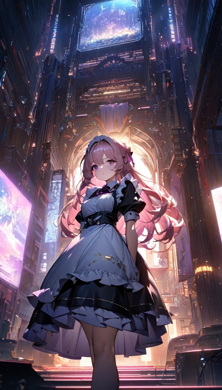 water着少女，Long Hair，純whiteの背景，Depth of written boundary，Low angle view，Calf Level View，Overclocked Renderer，Cinema Lighting，Ultra-fine，Very detailed，complicated，Cinematic Perspective，CG Art，,(Best image quality),(Hair is pink、Drill Twin、Maid clothes）,(Master&#39;s Work),(Super detailed),(詳細なeyeの描写:1.0),(Lens flare:1.0),(Movie Posters:1.0),(Tarot Border:1.0),Portraitureは中央に配置されます,(close:1.0),(nagative space:0.8),(Negative space:1.6),(alone),(colorfulに浮かぶ {Wind|Water magic|ink|crystallizations|ice|fire|inflammation|lightning|web|rock|sand|particle|光のfire花|Blood}:1.0),(colorfulなものが多い {Soap bubble|cloud|Thorn|spike|Grapevine|current|spiral|barely|wing|Tattoo|Cube|octahedron}:1.0),(floating {red|green|green|Aqua|purple|yellow|black|white|gray|Pink|orange|lime} {ribbon|Fater|particle|blade|water滴|Snow Flower|soft ball}:1.0),({crystallization|ice|fire|inflammation|Wind|water|Earth|stone|space|musical|Sonic|Vortex} {magic|wing}:1.0), ({Ray Tracing,Shine|Speckled sunlight,light,Caustics|night,Black Theme|mysterious,Creepy|easy going,pastel}:1.2), ({colorful|Sparkling|Multicolor}:1.0),(Beautiful sparkle:1.0),({Leaning forward|Lean back|Tilt to the side|}:1.2),{(smile:1.0)|(False Smile:1.0)|(Stern expression:1.0)},({small|small||lips,eyelash}:1.0),{(Open your mouth:1.0)|(Mouth closed:1.0)|},({eyelash|eye shadow||}),{片eyeを閉じて|||},(),({From below|From above|From the side From the side|From behind|Face-to-face viewer}:1.3),(Hello:1.3),(Tilt your head:1.0),(Dynamic pose:1.1),,({red|green|green|Aqua|purple|yellow|black|white|gray|Pink|orange|lime} {armor|dress|Collared shirt|suit|Costume}:1.0),({formal|army|Techwear|Urban style|casual,casual clothes|Fantasy,Magister|wild,Tribe|sf,Futuristic}),({Checked skirt|Layered skirt|Fluffy dresses|tights|pants|Shorts}),({red|green|green|Aqua|purple|yellow|black|white|gray|Pink|orange|lime} {eye|eye|student}:1.4),,,,{Length jacket|Blazer jacket|Cape|sweater|tie||},{(Floating Cape:1.0),|}({Fox Ears, Fox Girl|吸Blood鬼, Bat Wings|Pointed Ears,(Fairy:0.5)||}:1.1),({Abstract background|city,Skyscraper|forest,garden|city|shrine|cave,underground|Swamp|lake|winter|Alien planets|}:1.4),({indoor,internal|屋outside,outside}:1.1),,({Sitting|flight|Jump|lay|Are standing|Are standing on one leg}:1.1),({Skin of color|white skin|green skin|greenwhiteい肌|By thing|Shiny skin|blackい肌||}:1.1),({Full Body Lesbian|Upper Body|Portraiture|}:1.25),{tooth, 皮のtooth|Tongue Stock|Frowning|lipsを噛む|Thinking|||||}, {虚ろなeye| student in symbol shapes, Heart-shaped student| Slit pupil, + +|||||}, (pink hair, twin tails twin drill, show your forehead, blue eyes, White frilled white headband, slanted eyes, smile, long sideburns, curled bangs, neck ribbon, Forehead, amount),

