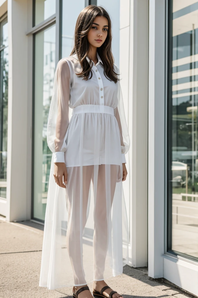 Girl in transparent clothes