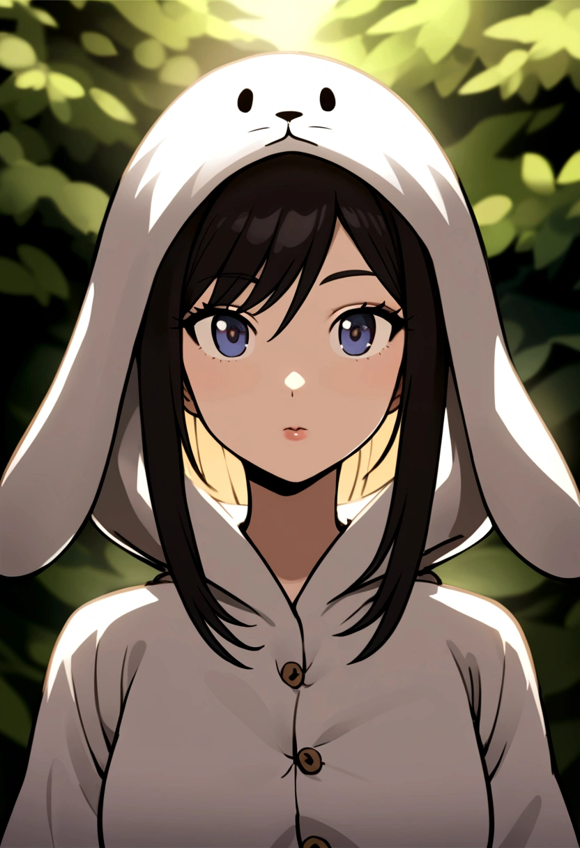 WGZ style,The portrait of a beautiful woman is very detailed.,perfect female face, rabbit costume clothing
