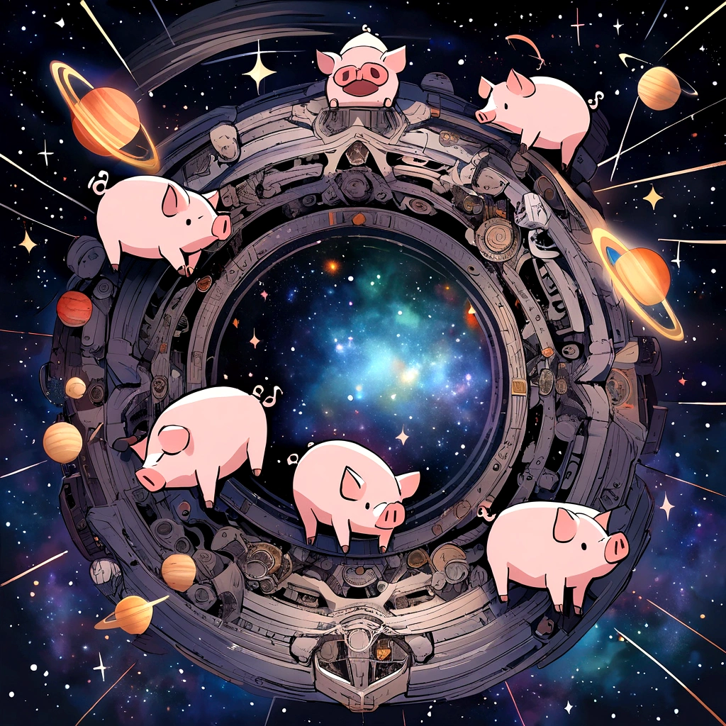 Pigs in space with several galaxies