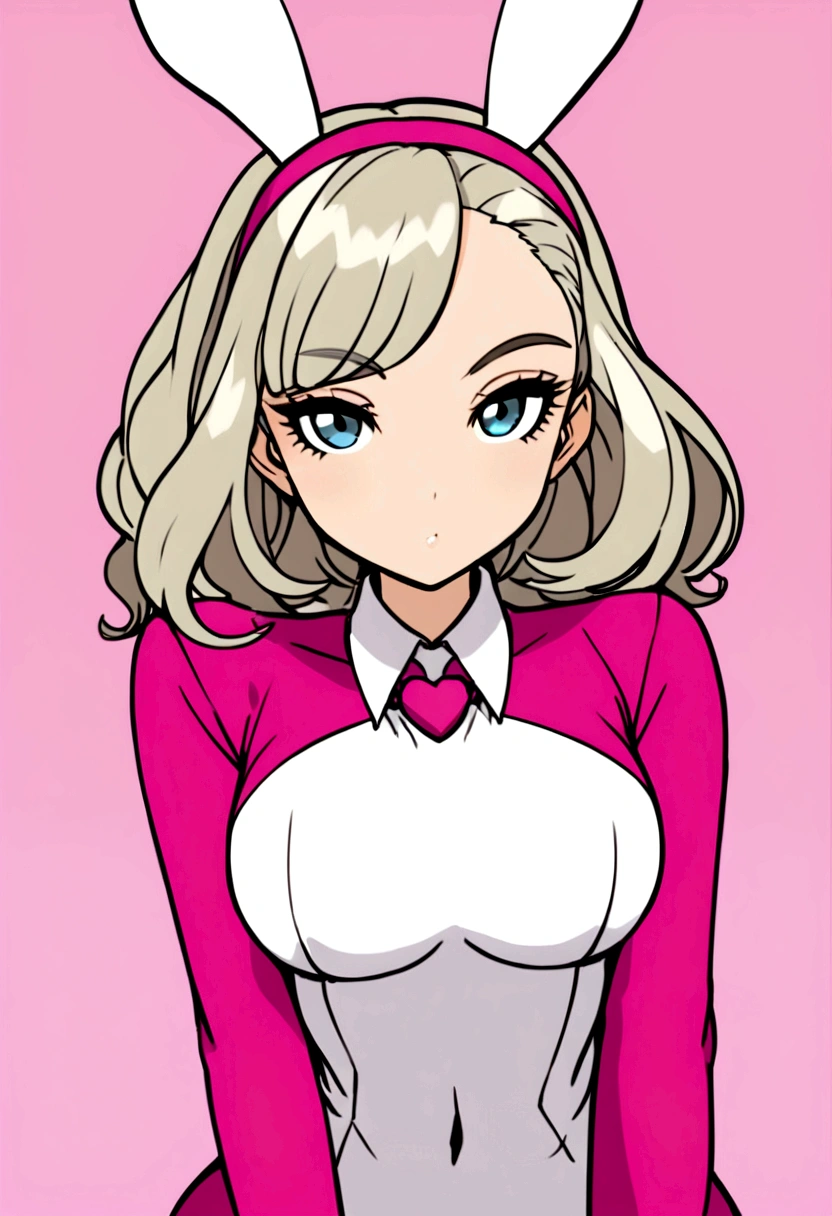 WGZ style,The portrait of a beautiful woman is very detailed.,perfect female face, in a bunny suit