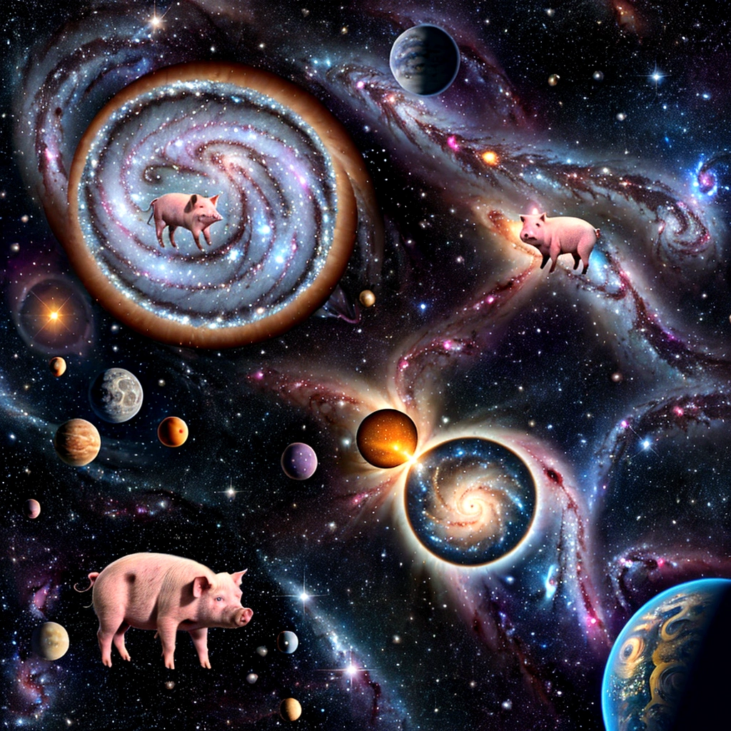Pigs in space with several galaxies