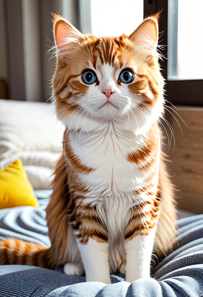 8k,high quality,cat, cute, morning