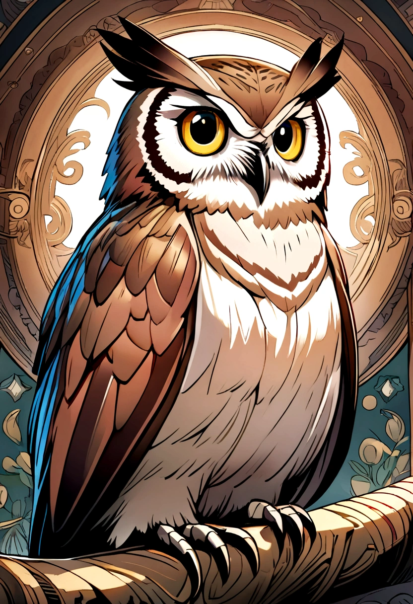 Generate a cartoon of an owl as a symbol of intelligence