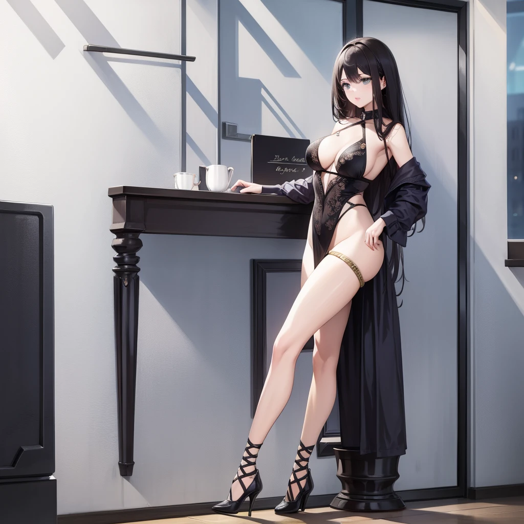 fully body, best possible quality, sensuous, standing, whole photo, high heel on foot