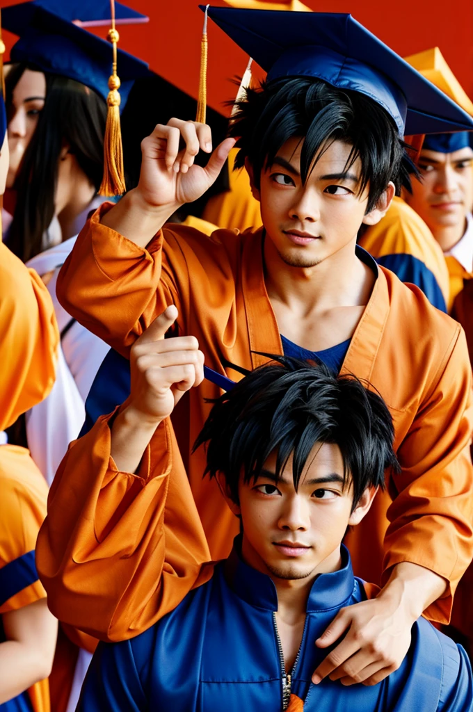 Goku with graduation cap